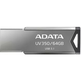 ADATA Flash Disk 64GB UV350, USB 3.2 Dash Drive, tmavo strieborná textúra kov ADATA Flash Disk 64GB UV350, USB 3.2 Dash Drive, tmavo strieborná textúra kov