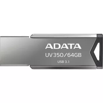 ADATA Flash Disk 64GB UV350, USB 3.2 Dash Drive, tmavo strieborná textúra kov ADATA Flash Disk 64GB UV350, USB 3.2 Dash Drive, tmavo strieborná textúra kov