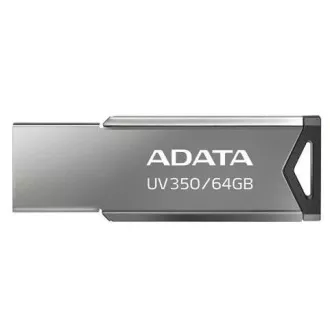 ADATA Flash Disk 64GB UV350, USB 3.2 Dash Drive, tmavo strieborná textúra kov ADATA Flash Disk 64GB UV350, USB 3.2 Dash Drive, tmavo strieborná textúra kov