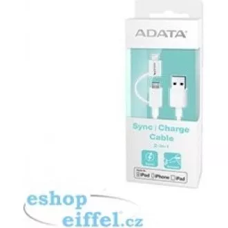 ADATA Sync & Charge Lightning kábel - USB A 2.0, 100cm, plastový, biely ADATA Sync & Charge Lightning kábel - USB A 2.0, 100cm, plastový, biely