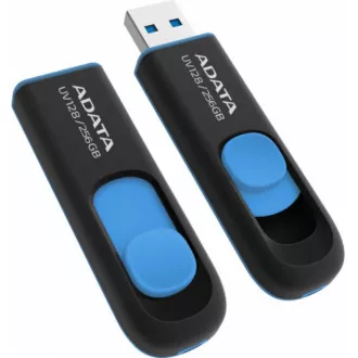 ADATA Flash 256GB UV128, USB 3.1 Dash Drive (R:90/W:40 MB/s) čierna/modrá