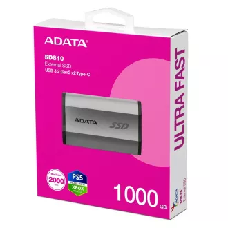 ADATA External SSD 1TB SD810 USB 3.2 USB-C, Strieborná