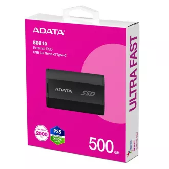 ADATA External SSD 500GB SD810 USB 3.2 USB-C, Čierna