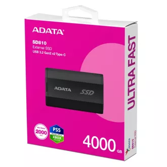 ADATA External SSD 4TB SD810 USB 3.2 USB-C, Čierna