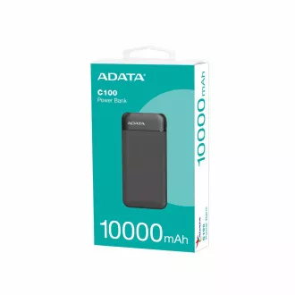 ADATA powerbanka C100, 10000mAh, Čierna