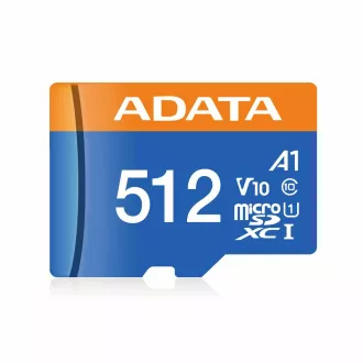ADATA MicroSDXC karta 512 GB Premier UHS-I C10 V10 (R: 100/W: 25 MB/s) + SD adaptér ADATA MicroSDXC karta 512 GB Premier UHS-I C10 V10 (R: 100/W: 25 MB/s) + SD adaptér