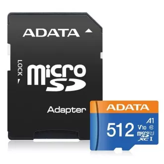 ADATA MicroSDXC karta 512 GB Premier UHS-I C10 V10 (R: 100/W: 25 MB/s) + SD adaptér ADATA MicroSDXC karta 512 GB Premier UHS-I C10 V10 (R: 100/W: 25 MB/s) + SD adaptér