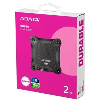 ADATA Externý SSD 2TB SD620, USB Micro-B, USB 3.2 Gen 2, R: 520/W: 460MB/s, čierna