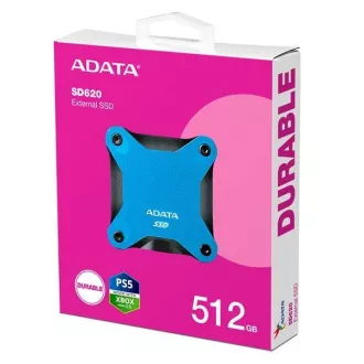ADATA Externý SSD 512GB SD620, USB Micro-B, USB 3.2 Gen 2, R: 520/W: 460MB/s, modrá