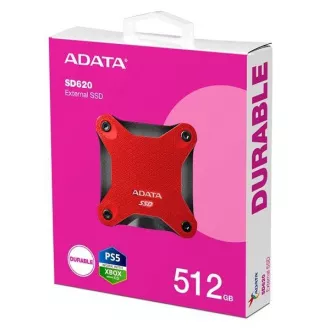 ADATA Externý SSD 512GB SD620, USB Micro-B, USB 3.2 Gen 2, R: 520/W: 460MB/s, červená