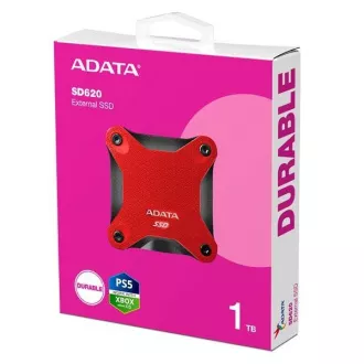 ADATA Externý SSD 1TB SD620, USB Micro-B, USB 3.2 Gen 2, R: 520/W: 460MB/s, červená