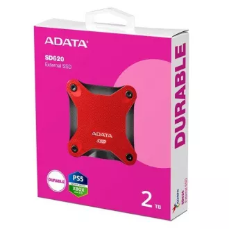 ADATA Externý SSD 2TB SD620, USB Micro-B, USB 3.2 Gen 2, R: 520/W: 460MB/s, červená