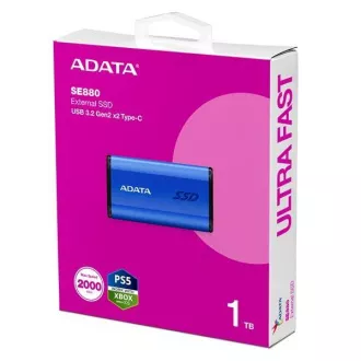 ADATA Externý SSD 1TB SE880, USB-C 3.2 Gen 2x2, R:2000/W:2000MB/s, modrá
