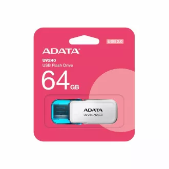 ADATA Flash Disk 64GB UV240, USB 2.0, biela