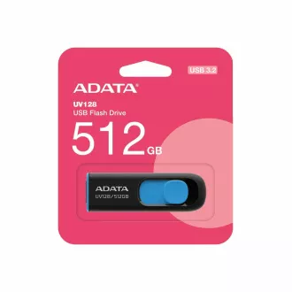 ADATA Flash Disk 512GB UV128, USB 3.2, čierno-modrá