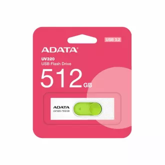 ADATA Flash Disk 512GB UV320, USB 3.2, bielo-zelená