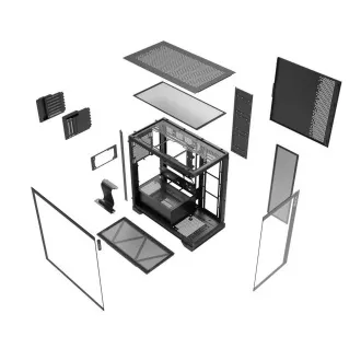 ADATA XPG case INVADER X Mid-Tower, bez zdroja, bez ventilátorov, Čierna