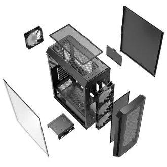 ADATA XPG case VALOR AIR PLUS Mid-Tower, bez zdroja, 4x 120mm Fan, Čierna