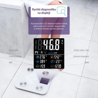 TrueLife FitScale W7 BT - Bioelektrická impedančná bluetooth váha - biela