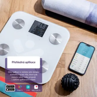 TrueLife FitScale W7 BT - Bioelektrická impedančná bluetooth váha - biela