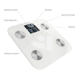 TrueLife FitScale W7 BT - Bioelektrická impedančná bluetooth váha - biela