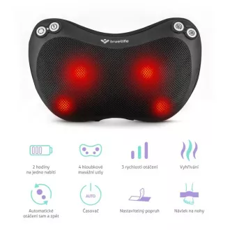 TrueLife RelaxBack B3 Charge - masážny vankúš s dobíjacou batériou