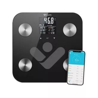 TrueLife FitScale W6 BT - Bioelektrická impedančná bluetooth váha - čierna