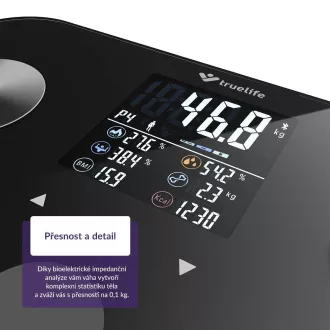 TrueLife FitScale W6 BT - Bioelektrická impedančná bluetooth váha - čierna