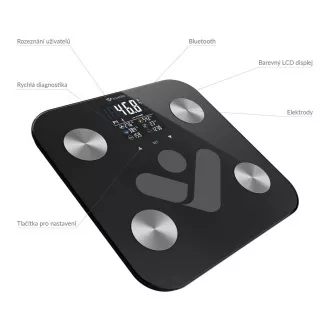 TrueLife FitScale W6 BT - Bioelektrická impedančná bluetooth váha - čierna