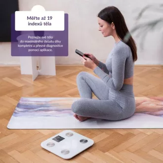 TrueLife FitShape S6 BT - Bioelektrická impedančná bluetooth váha - biela