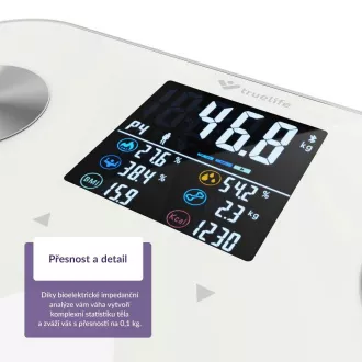 TrueLife FitShape S6 BT - Bioelektrická impedančná bluetooth váha - biela