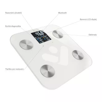 TrueLife FitShape S6 BT - Bioelektrická impedančná bluetooth váha - biela