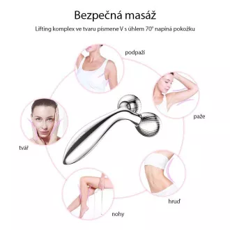 TOUCHBEAUTY 1613AS Masážny valček na tvár strieborný TOUCHBEAUTY 1613AS Masážny valček na tvár strieborný