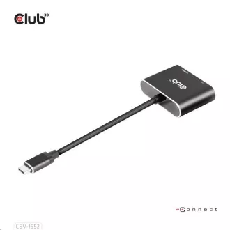 Club3D hub MST (Multi Stream Transport) USB3.2 Gen2 Type-C (DP Alt-Mode) na DisplayPort + HDMI 4K60Hz (M/F)