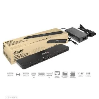 Club3D Dokovacia stanica USB-C 12v1, 1xDP, 2xHDMI, 1xUSB-C, 5xUSB, 1xRJ45, 1x3.5mm, čítačka SD kariet, čierna Club3D Dokovacia stanica USB-C 12v1, 1xDP, 2xHDMI, 1xUSB-C, 5xUSB, 1xRJ45, 1x3.5mm, čítačka SD kariet, čierna