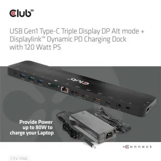 Club3D Dokovacia stanica USB-C 12v1, 1xDP, 2xHDMI, 1xUSB-C, 5xUSB, 1xRJ45, 1x3.5mm, čítačka SD kariet, čierna Club3D Dokovacia stanica USB-C 12v1, 1xDP, 2xHDMI, 1xUSB-C, 5xUSB, 1xRJ45, 1x3.5mm, čítačka SD kariet, čierna