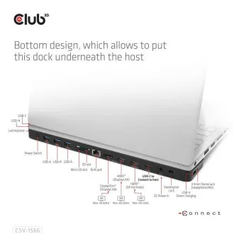 Club3D Dokovacia stanica USB-C 12v1, 1xDP, 2xHDMI, 1xUSB-C, 5xUSB, 1xRJ45, 1x3.5mm, čítačka SD kariet, čierna Club3D Dokovacia stanica USB-C 12v1, 1xDP, 2xHDMI, 1xUSB-C, 5xUSB, 1xRJ45, 1x3.5mm, čítačka SD kariet, čierna