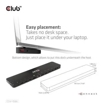 Club3D Dokovacia stanica USB-C 12v1, 1xDP, 2xHDMI, 1xUSB-C, 5xUSB, 1xRJ45, 1x3.5mm, čítačka SD kariet, čierna Club3D Dokovacia stanica USB-C 12v1, 1xDP, 2xHDMI, 1xUSB-C, 5xUSB, 1xRJ45, 1x3.5mm, čítačka SD kariet, čierna