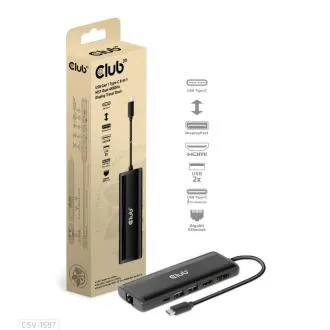Club 3D Dokovacia stanica USB-C 8v1, 1xDP, 1xHDMI, 1xUSB-C PD100W, 2xUSB, čítačka SD kariet, sivá Club 3D Dokovacia stanica USB-C 8v1, 1xDP, 1xHDMI, 1xUSB-C PD100W, 2xUSB, čítačka SD kariet, sivá