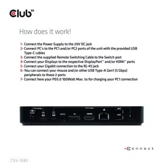Club3D Dokovacia stanica USB-C 10v1, 1xDP, 1xHDMI, 3xUSB-C, 3xUSB, 1xRJ45, 1x3.5mm, čierna