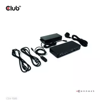 Club3D Dokovacia stanica USB-C 10v1, 1xDP, 1xHDMI, 3xUSB-C, 3xUSB, 1xRJ45, 1x3.5mm, čierna
