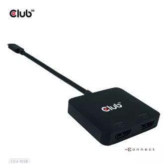 Club3D Video húb MST USB-C na 2x HDMI + USB-C PD 3.0, 4K60Hz