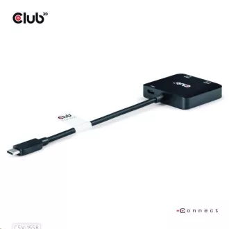 Club3D Video húb MST USB-C na 2x HDMI + USB-C PD 3.0, 4K60Hz