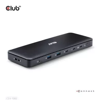 Club3D Dokovacia stanica USB-C 12v1, 1xDP, 1xHDMI, 2xUSB-C, 4xUSB, 1xRJ45, čierna