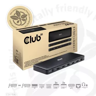 Club3D Dokovacia stanica USB-C 12v1, 1xDP, 1xHDMI, 2xUSB-C, 4xUSB, 1xRJ45, čierna