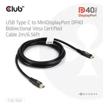 Club3D Kábel USB-C na MiniDisplayPort 2.1, 8K30Hz, DSC1.2, UHBR10, 2m