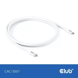 Club3D Kábel USB-C 4.0, 20Gbps, 4K60Hz, PD 240W, 2m, biela