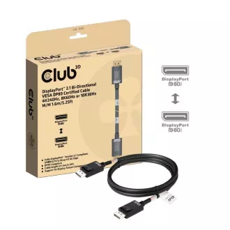 Club3D Kábel DisplayPort 2.1 na DisplayPort 2.1, VESA DP80, 4K240Hz/8K60Hz/10K60Hz (M/M), 1.6m, čierna Club3D Kábel DisplayPort 2.1 na DisplayPort 2.1, VESA DP80, 4K240Hz/8K60Hz/10K60Hz (M/M), 1.6m, čierna