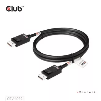 Club3D Kábel DisplayPort 2.1 na DisplayPort 2.1, VESA DP80, 4K240Hz/8K60Hz/10K60Hz (M/M), 1.6m, čierna Club3D Kábel DisplayPort 2.1 na DisplayPort 2.1, VESA DP80, 4K240Hz/8K60Hz/10K60Hz (M/M), 1.6m, čierna