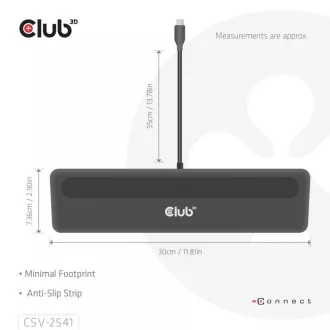Club3D Dokovacia stanica USB-C 12v1, 2xHDMI, 1xDP, 2xUSB-C, 3xUSB, 1xRJ45, 1x3.5mm, čierna
